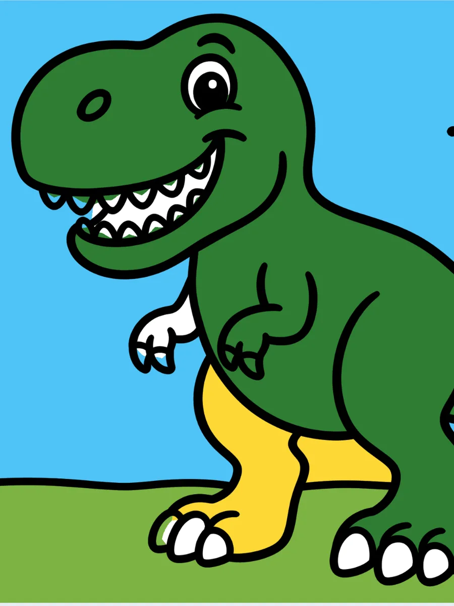 Malbuch: ausgemalter T-Rex